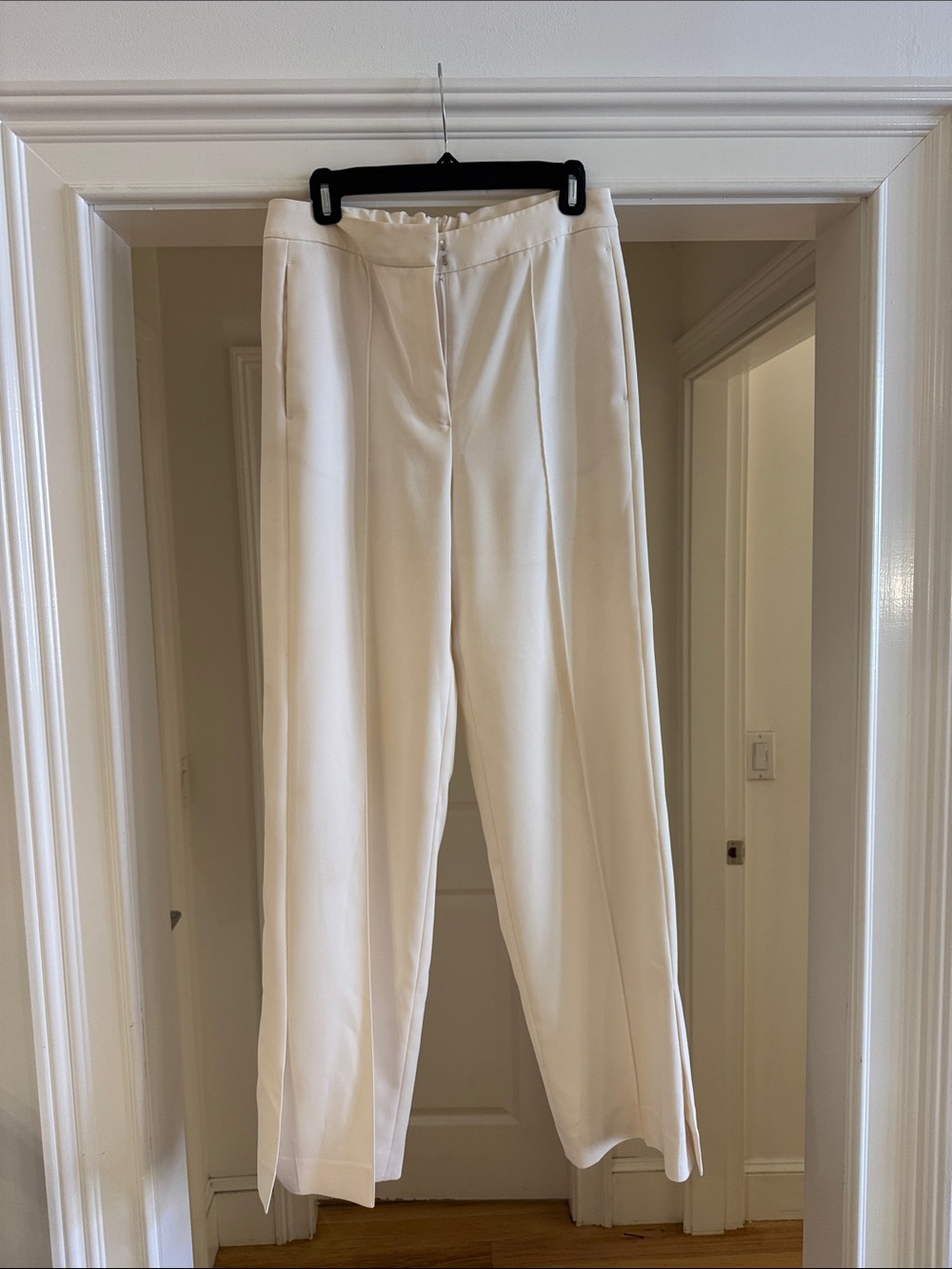 Reiss Cream Straight-Leg Trousers